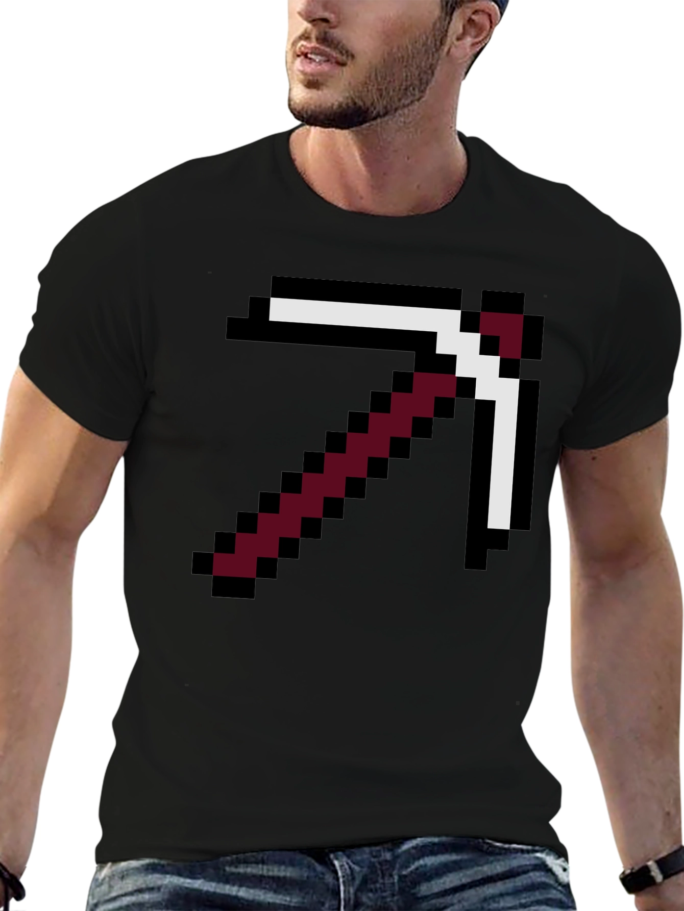 Pixel Pickaxe T-Shirt - Gamer Style