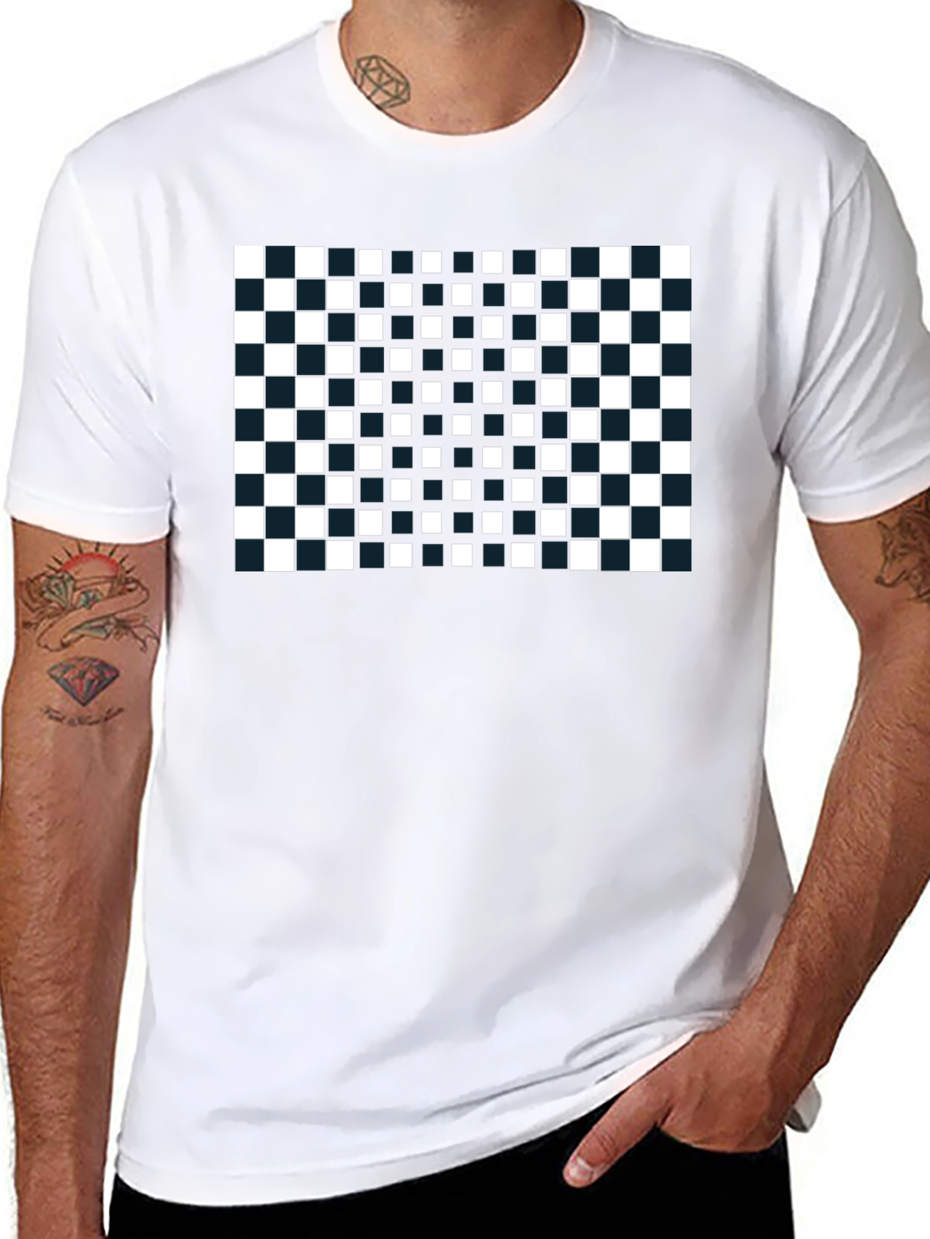 Checkerboard T-Shirt: Modern Geometric Design