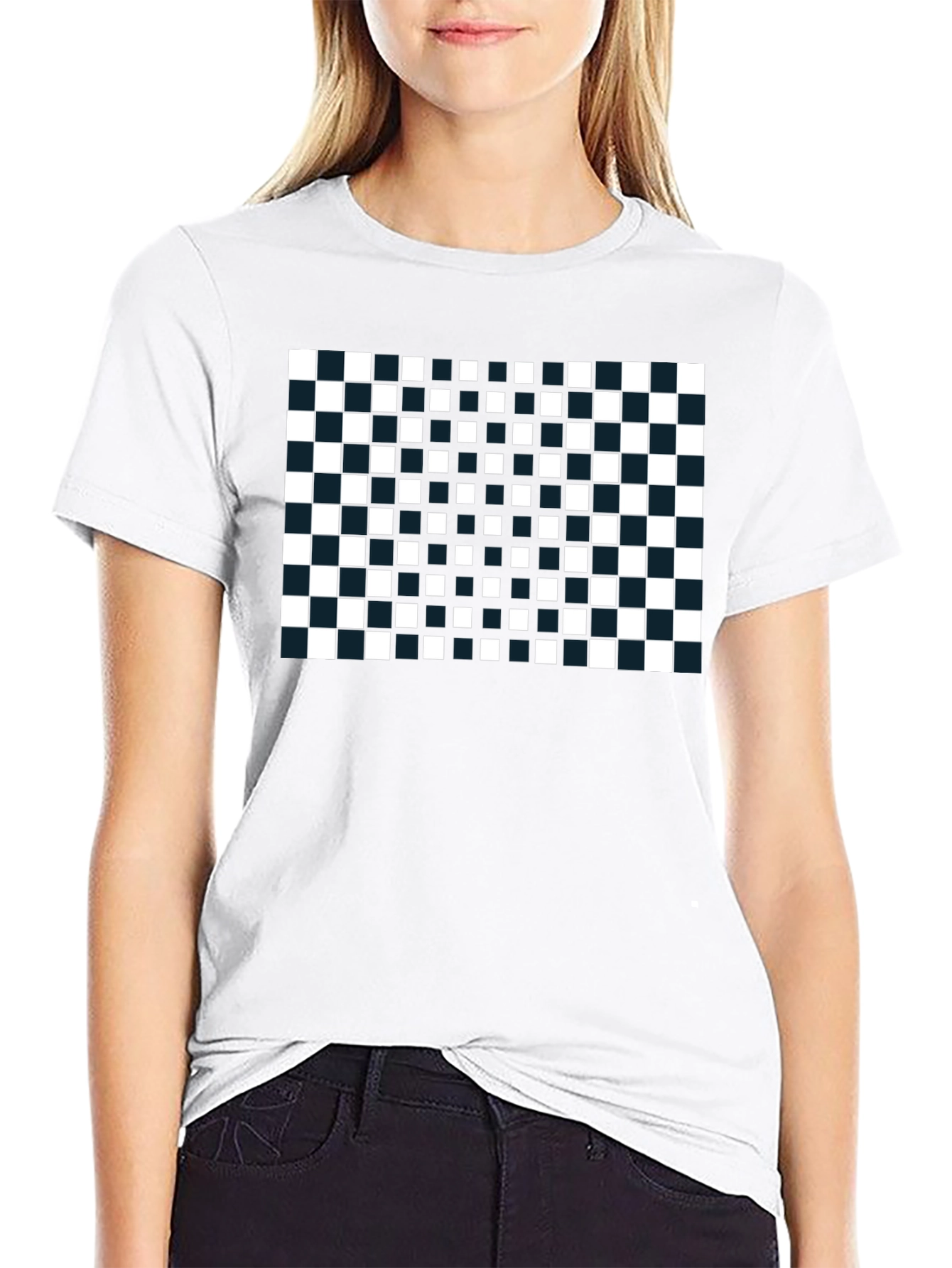 Checkerboard T-Shirt: Modern Geometric Design