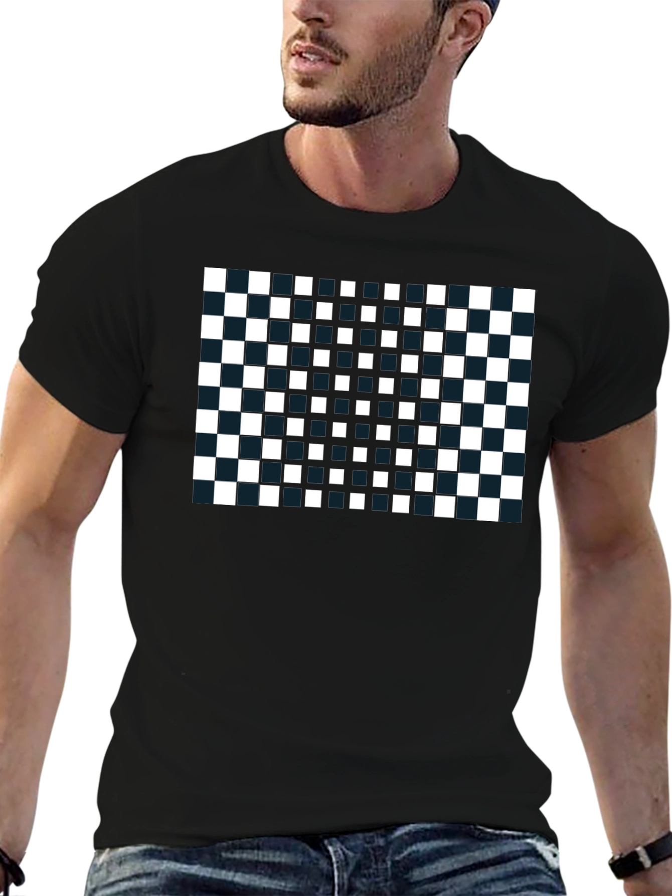 Checkerboard T-Shirt: Modern Geometric Design