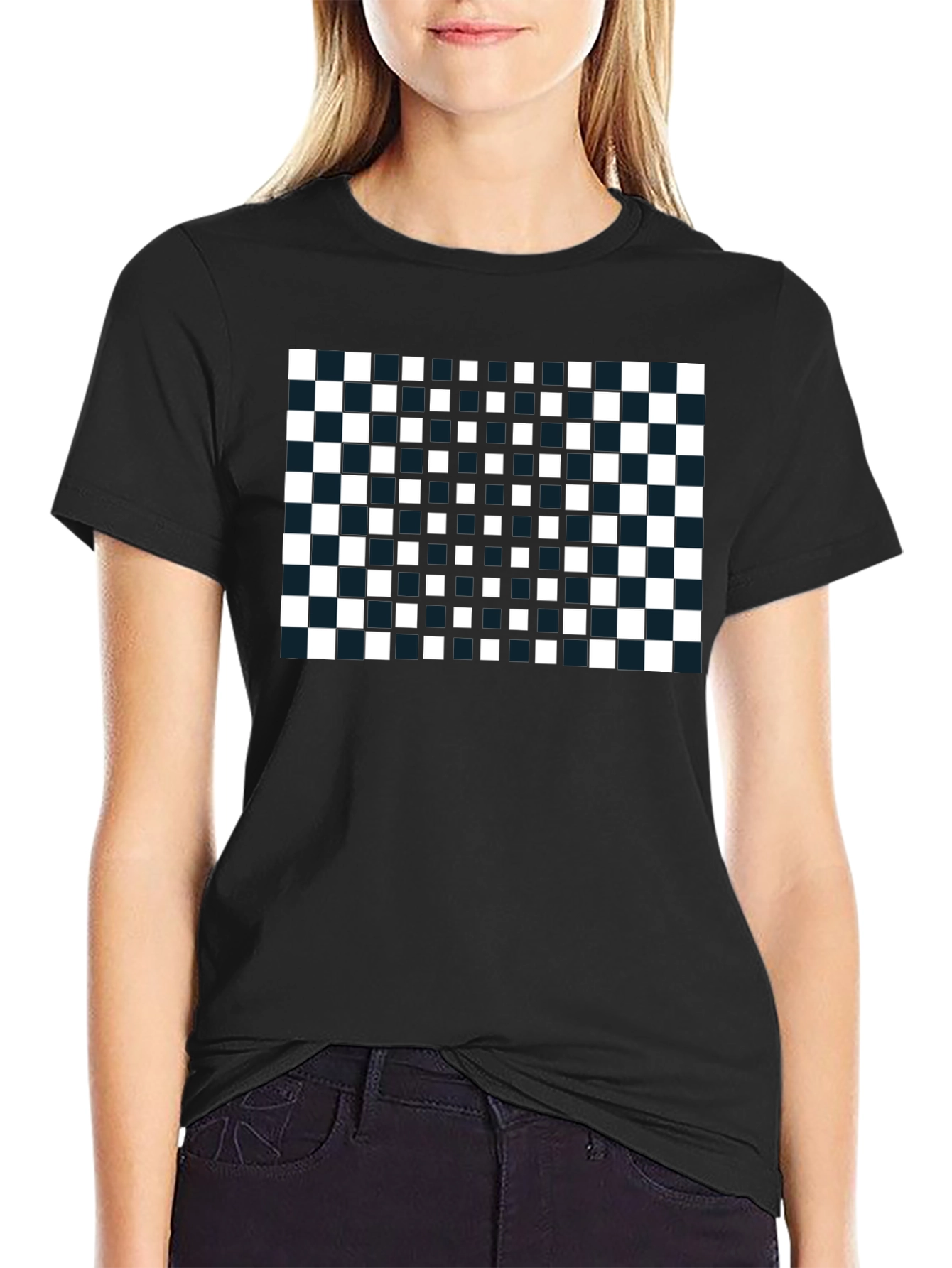 Checkerboard T-Shirt: Modern Geometric Design