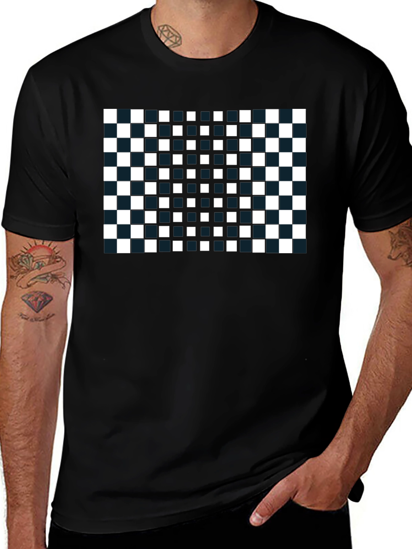 Checkerboard T-Shirt: Modern Geometric Design