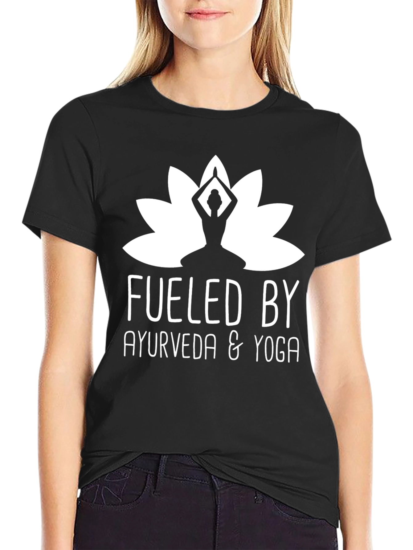 Fueled By Ayurveda & Yoga Black T-Shirt