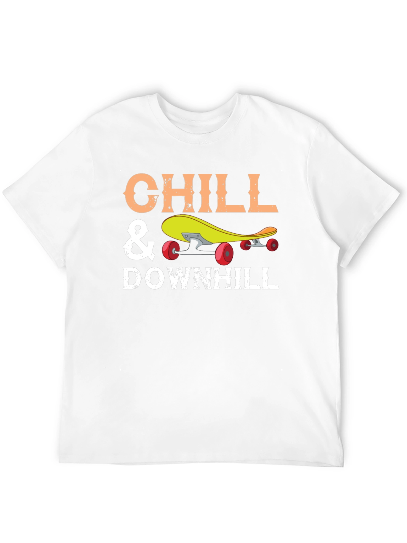 Chill & Downhill Skateboard T-Shirt - Black