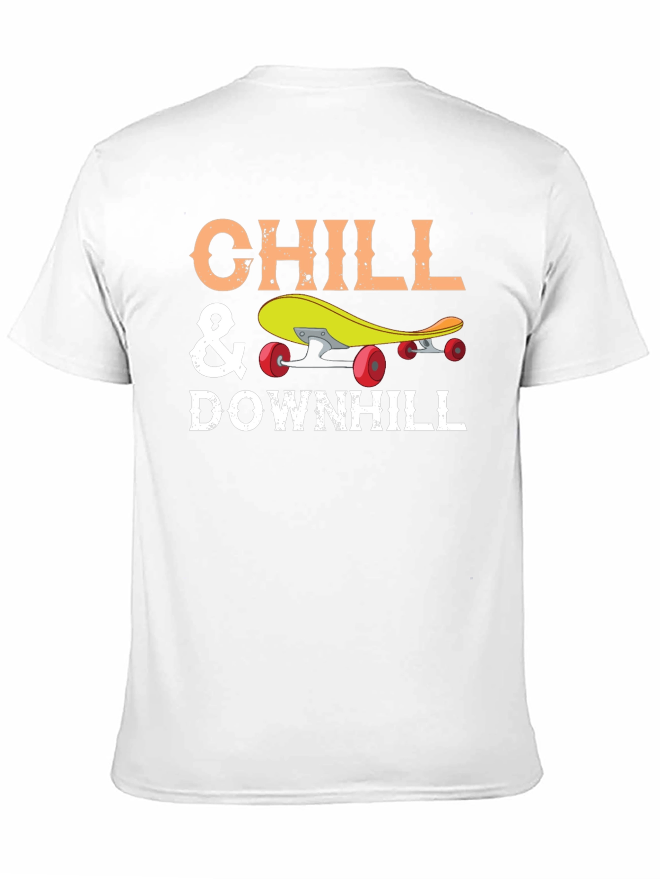 Chill & Downhill Skateboard T-Shirt - Black
