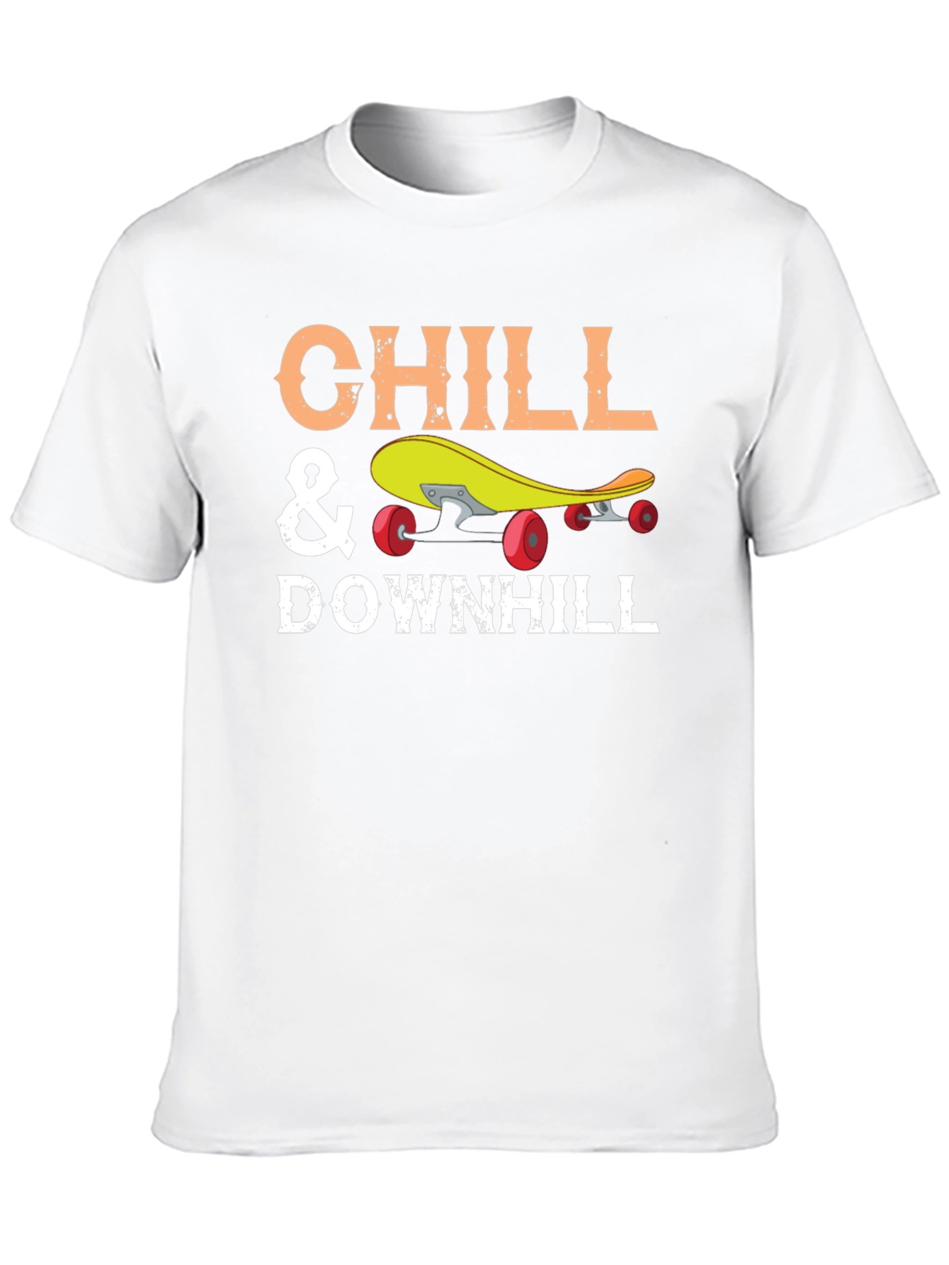 Chill & Downhill Skateboard T-Shirt - Black