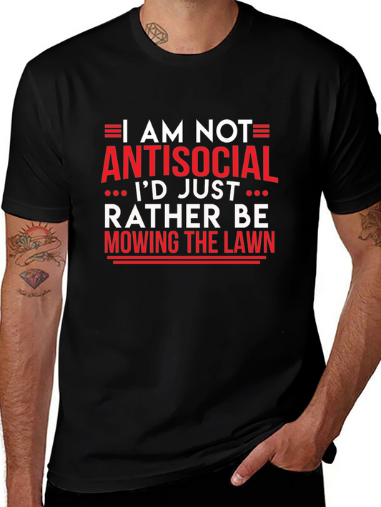 Antisocial Mowing Lawn Black T-Shirt