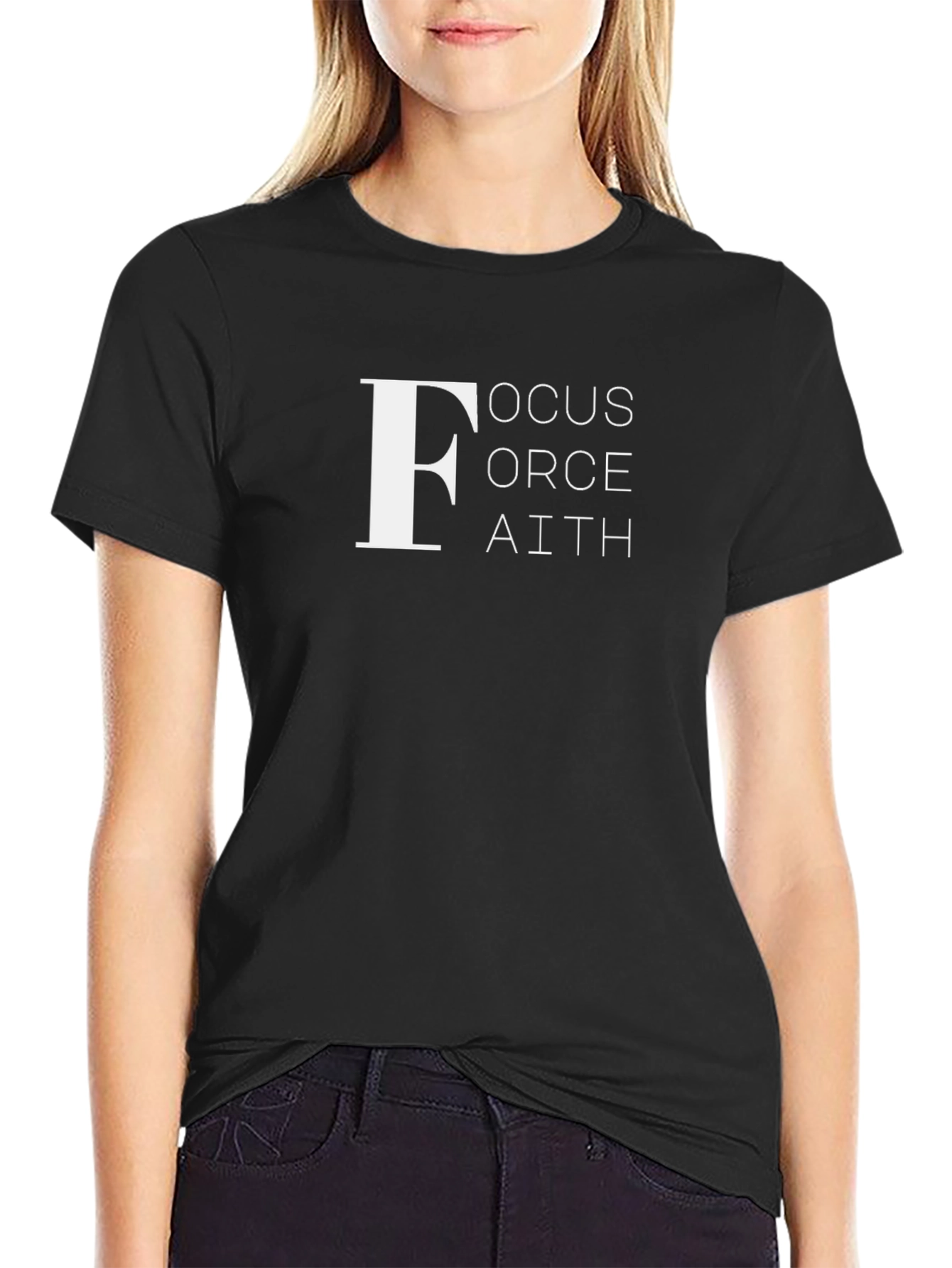 Focus Force Faith Black T-Shirt
