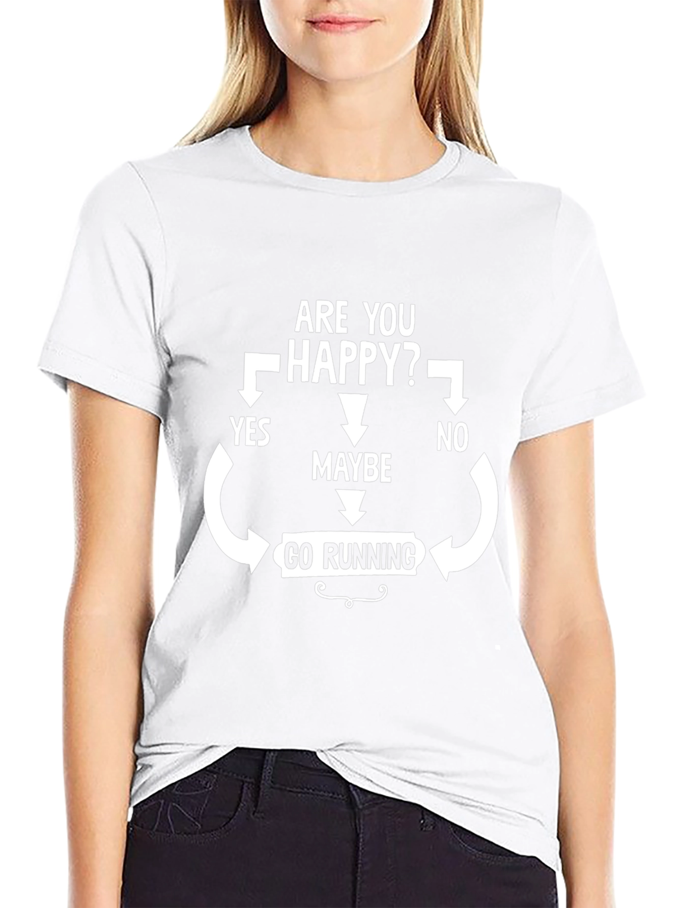 Funny Running T-Shirt: Are You Happy? Go Running!