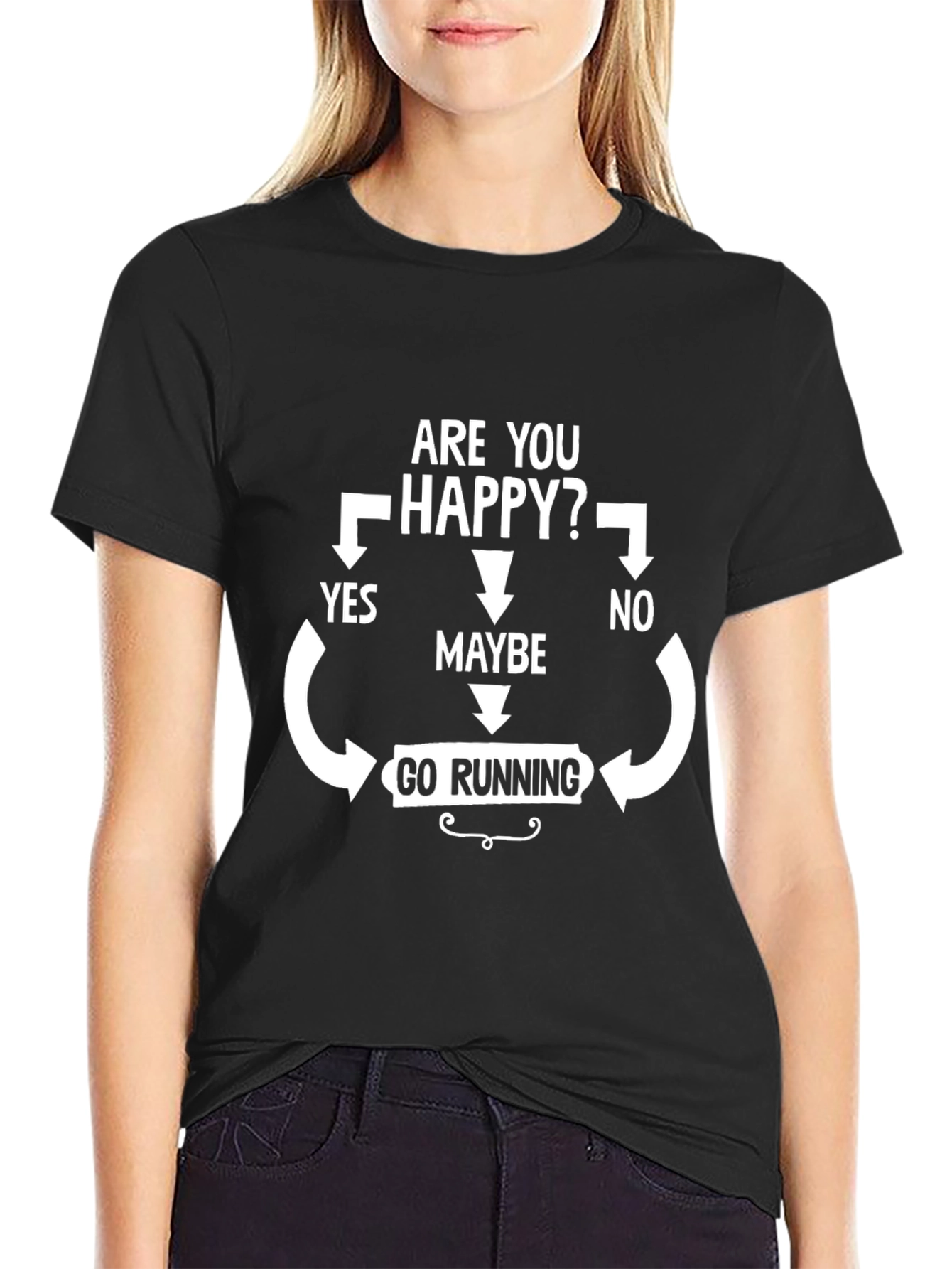 Funny Running T-Shirt: Are You Happy? Go Running!
