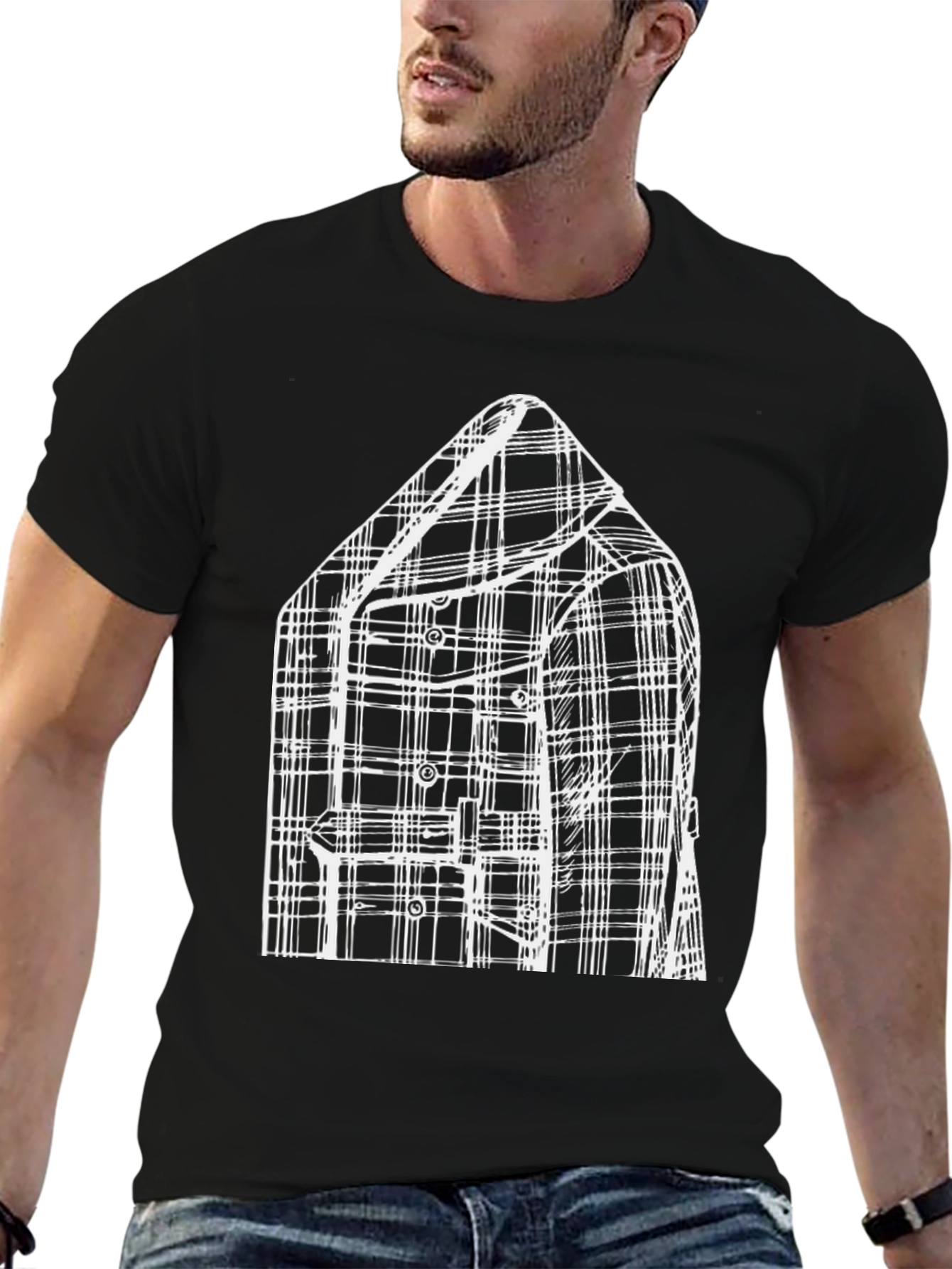 Plaid Jacket Graphic Tee - Modern Fashion Statement