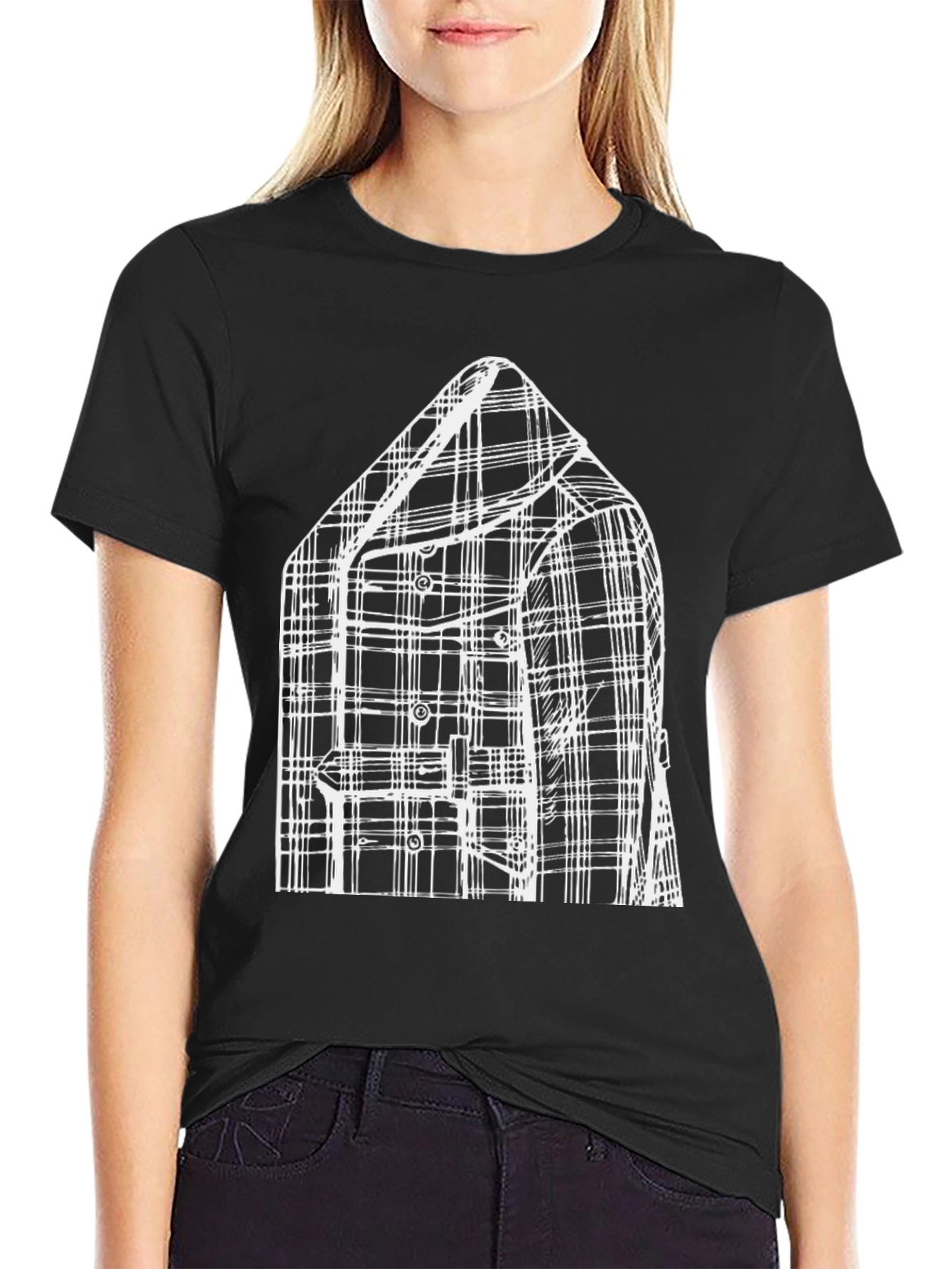 Plaid Jacket Graphic Tee - Modern Fashion Statement