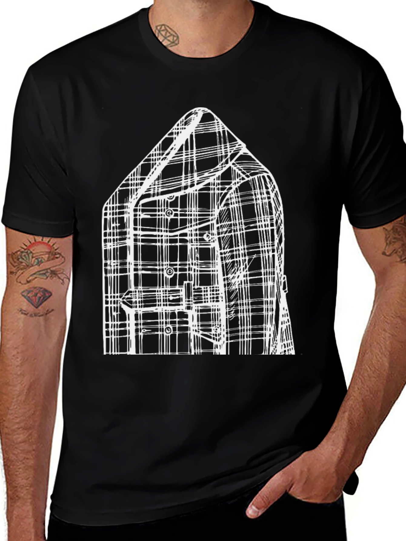 Plaid Jacket Graphic Tee - Modern Fashion Statement