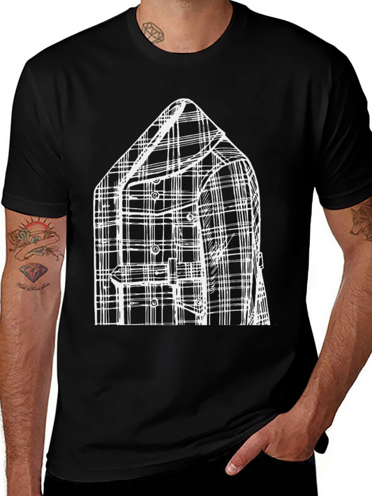 Plaid Jacket Graphic Tee - Modern Fashion Statement