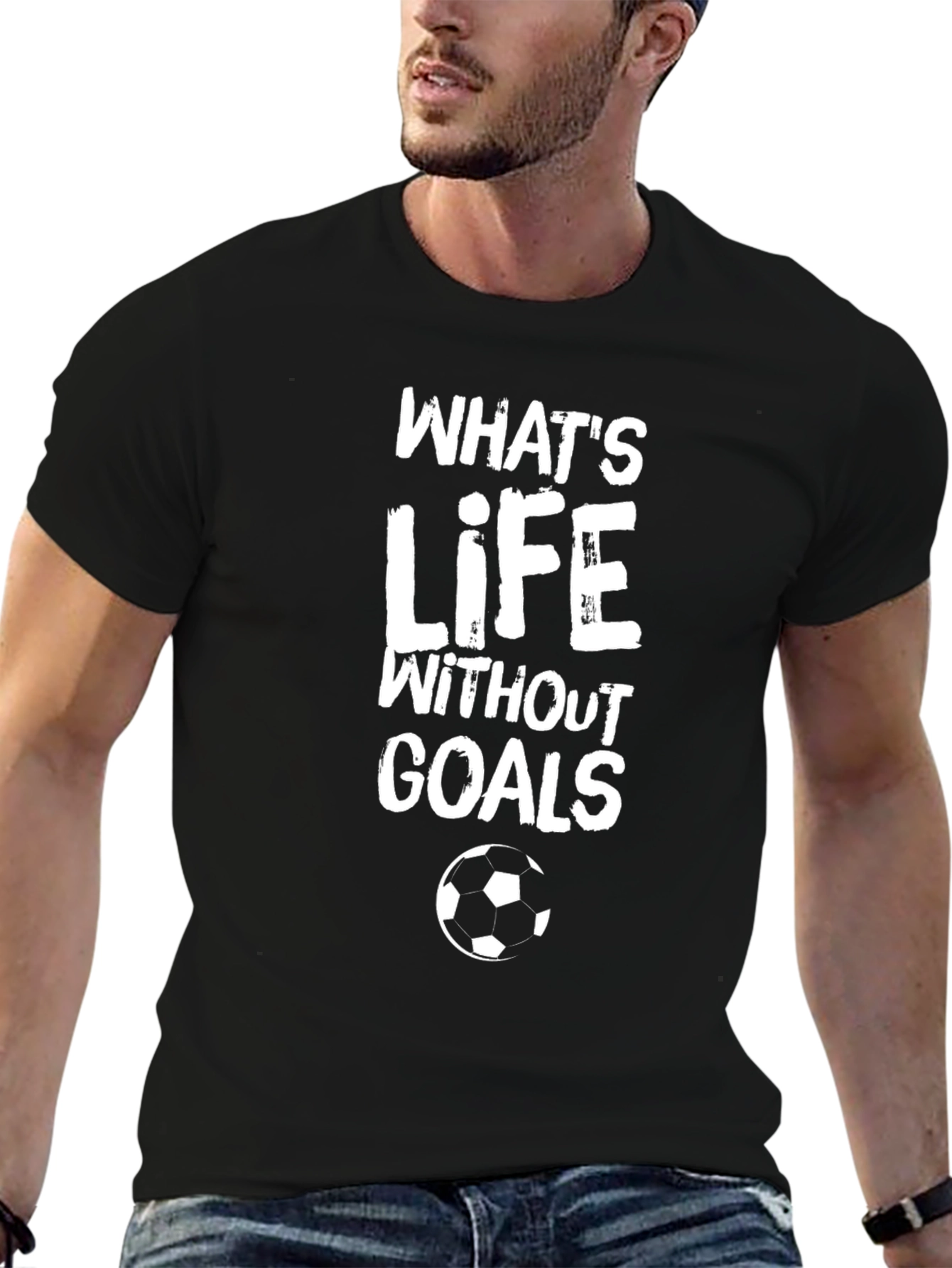 Whats Life Without Goals T-Shirt Soccer Ball Graphic Tee