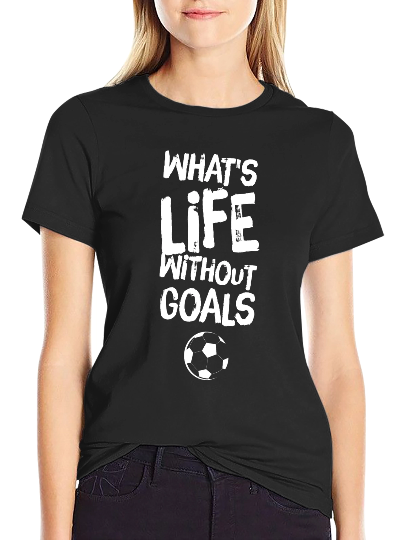 Whats Life Without Goals T-Shirt Soccer Ball Graphic Tee