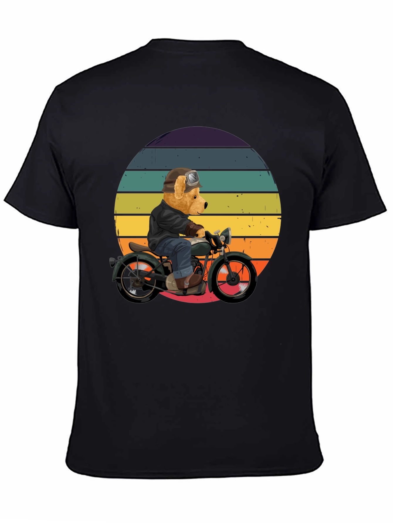 Bear Biker T-Shirt - Retro Motorcycle Design