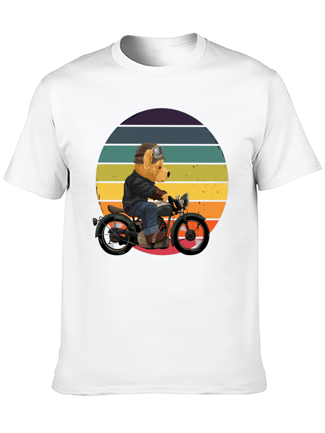 Bear Biker T-Shirt - Retro Motorcycle Design