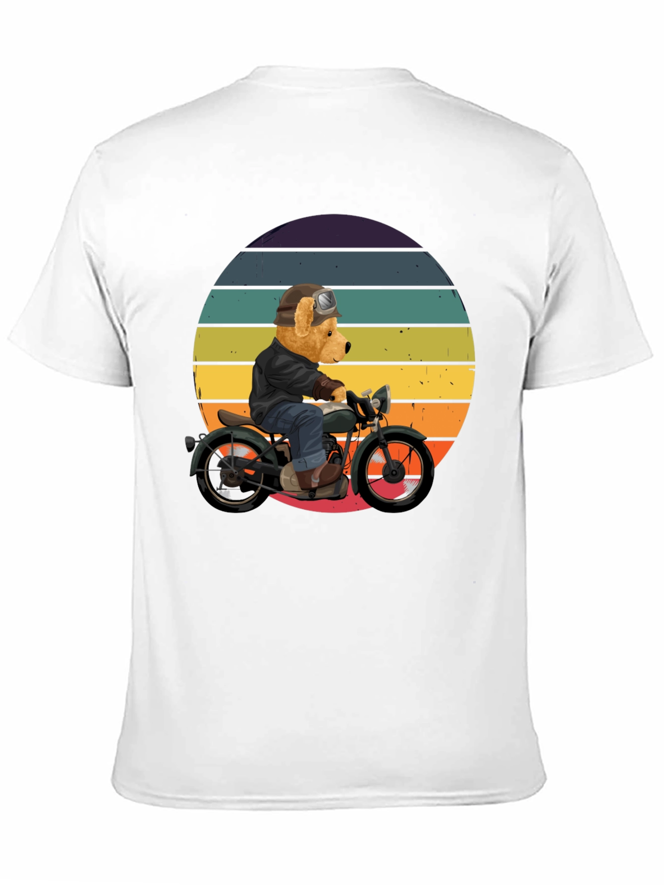 Bear Biker T-Shirt - Retro Motorcycle Design