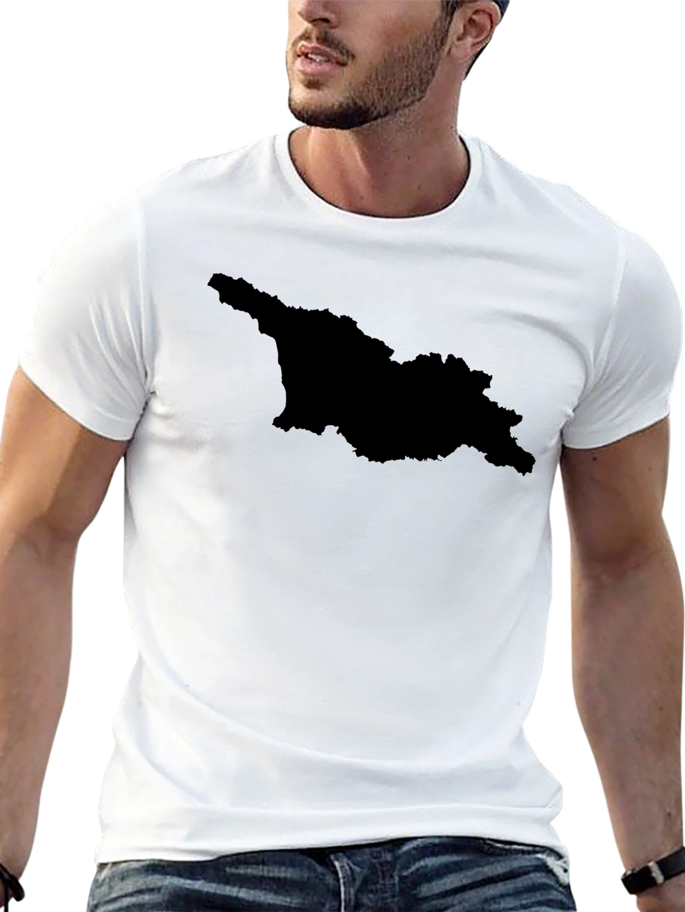 Georgia Map Silhouette T-Shirt - Black