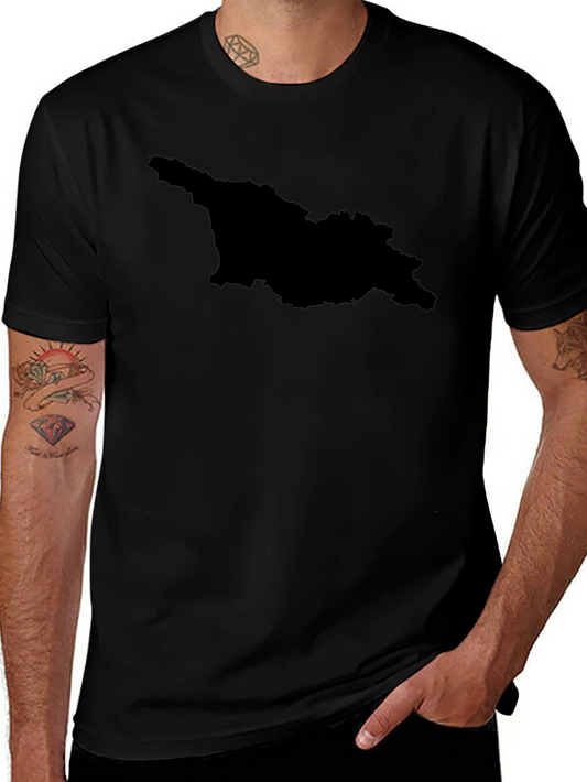 Georgia Map Silhouette T-Shirt - Black