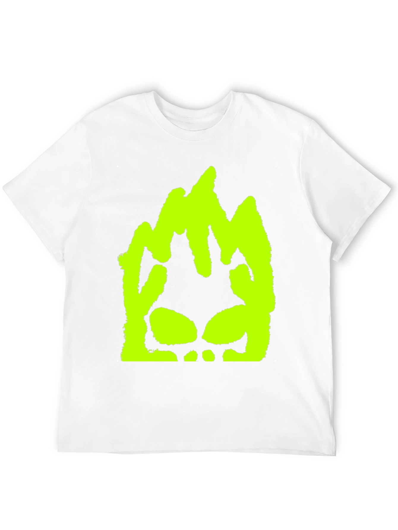 Neon Green Skull Graphic Black T-Shirt