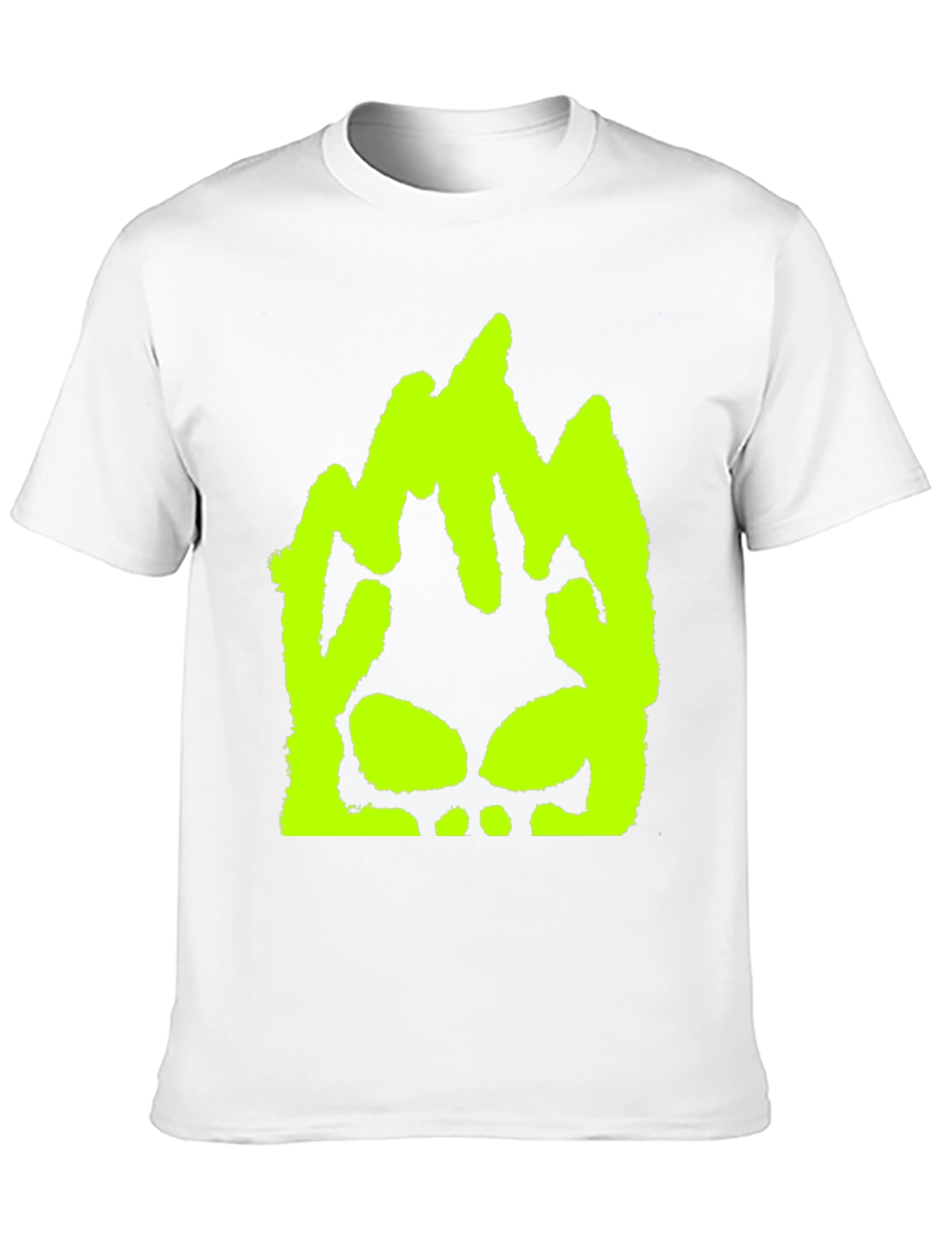 Neon Green Skull Graphic Black T-Shirt