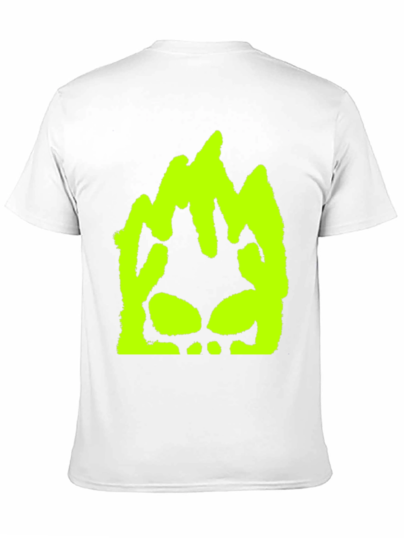 Neon Green Skull Graphic Black T-Shirt