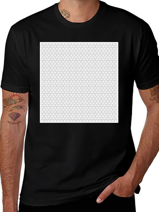 Black Patterned Crew Neck T-Shirt