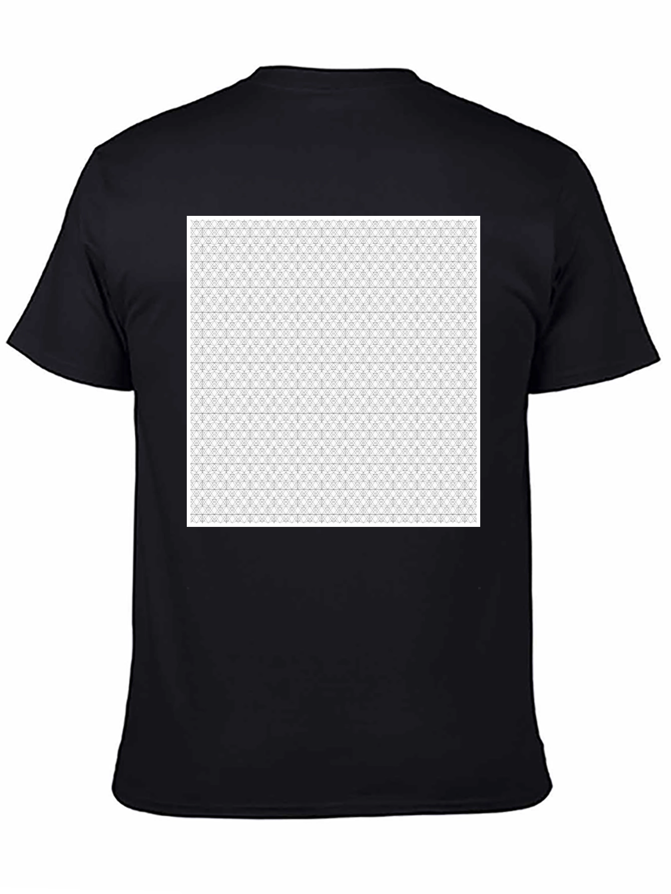 Black Patterned Crew Neck T-Shirt