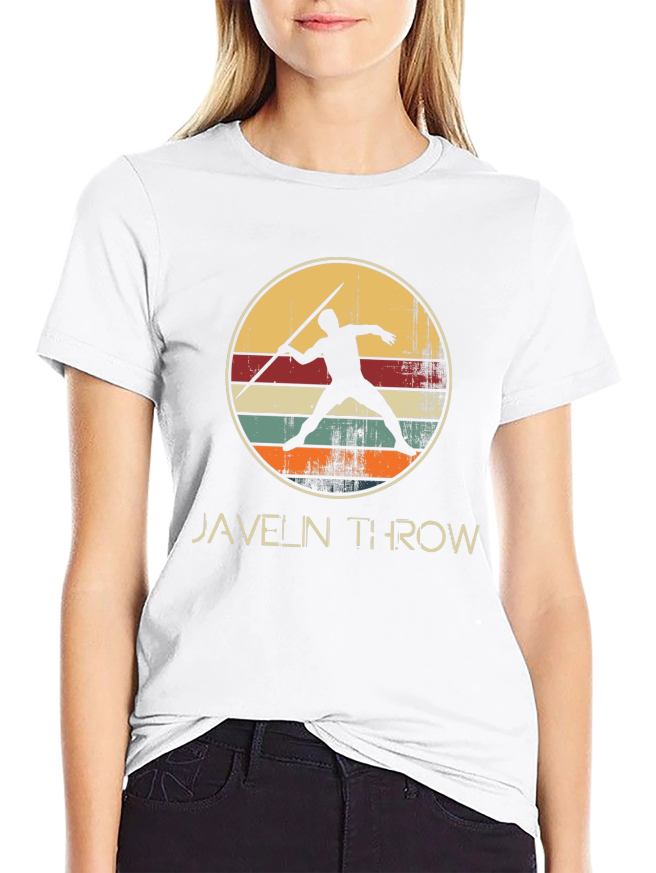 Javelin Throw Retro Style Graphic Tee