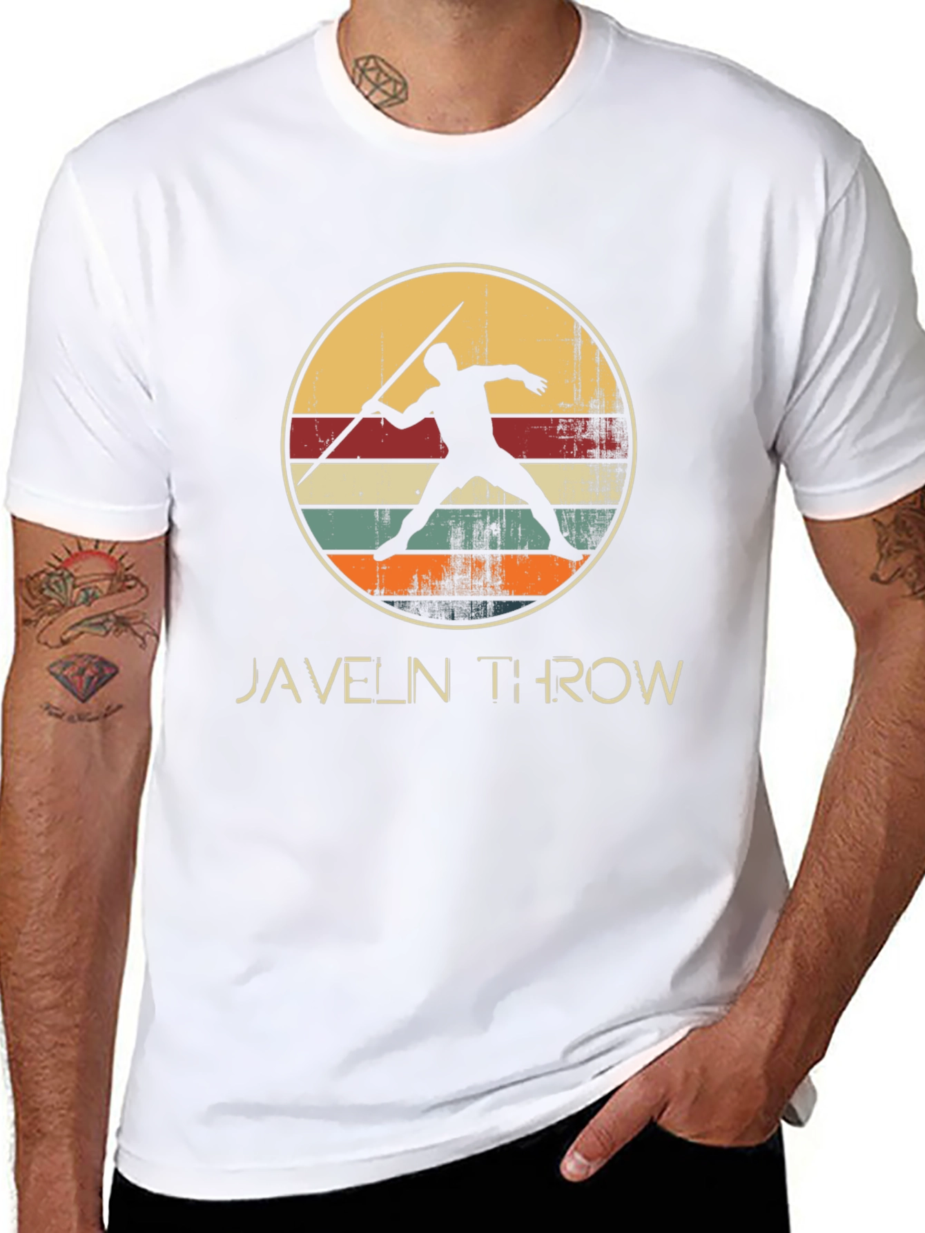 Javelin Throw Retro Style Graphic Tee