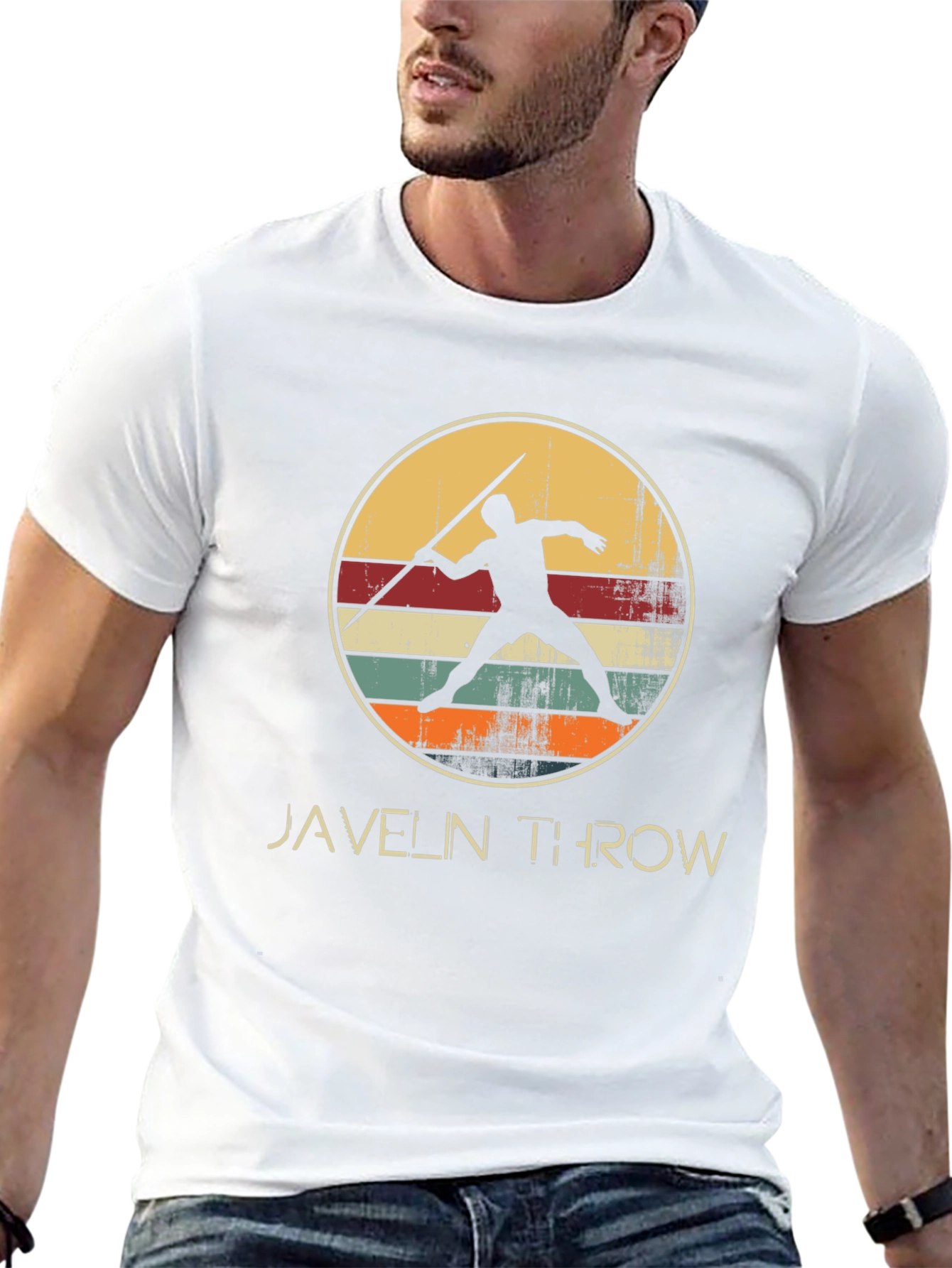 Javelin Throw Retro Style Graphic Tee