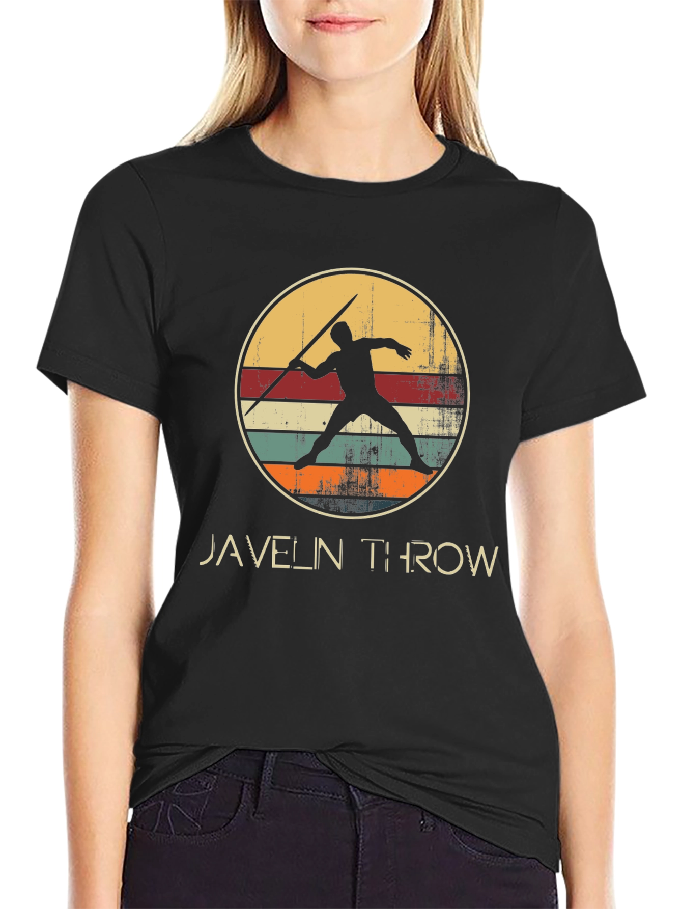 Javelin Throw Retro Style Graphic Tee