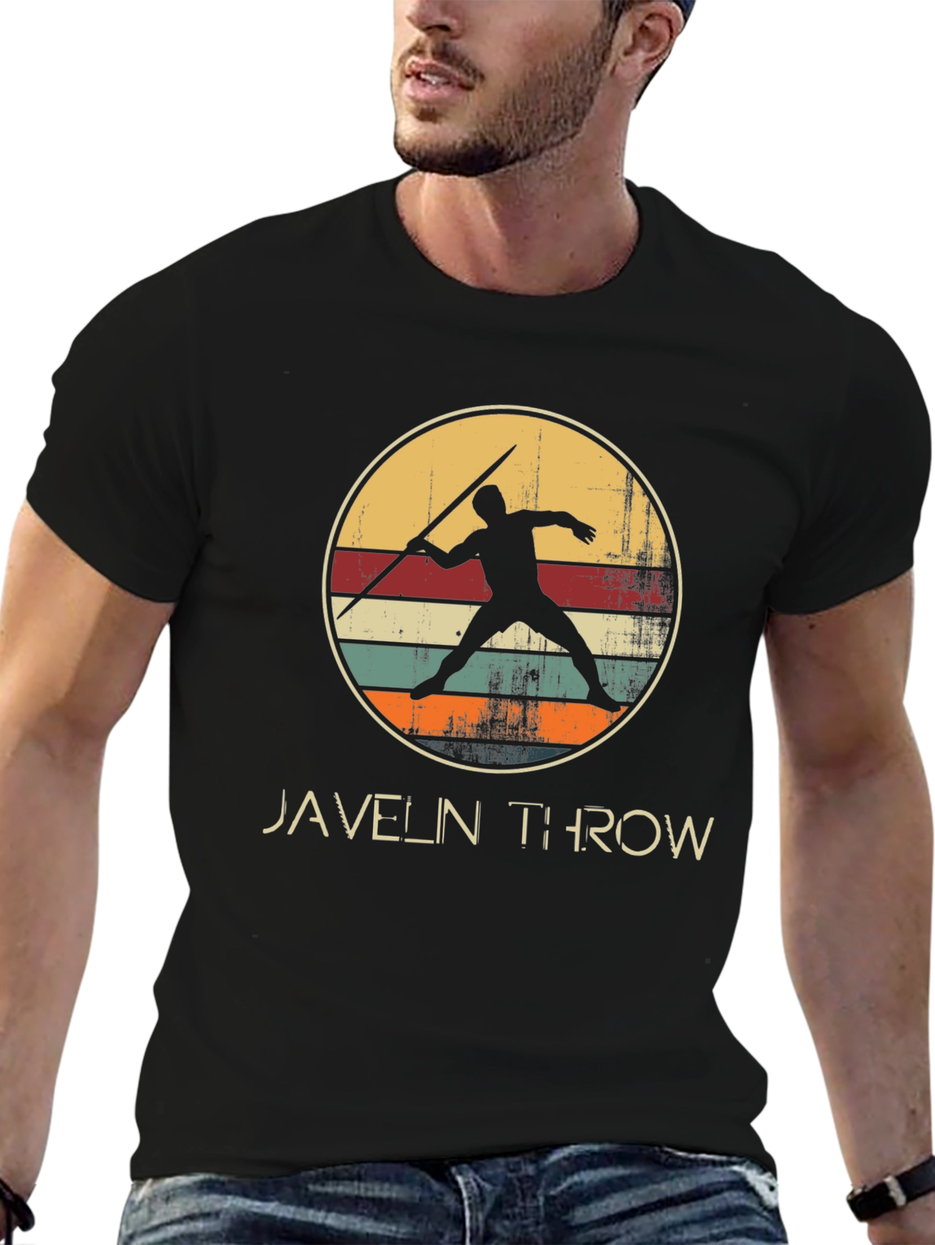 Javelin Throw Retro Style Graphic Tee