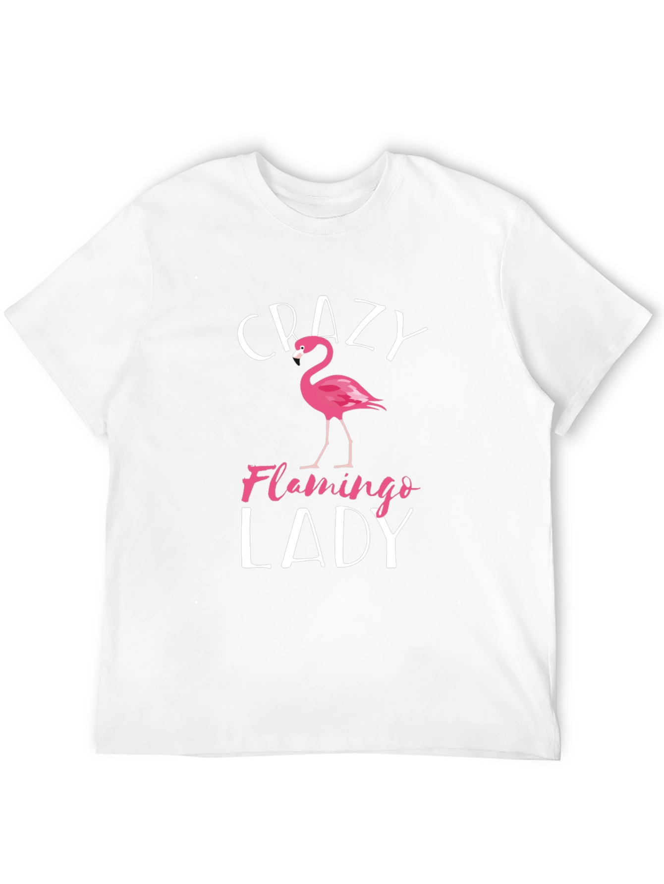Crazy Flamingo Lady Graphic T-Shirt