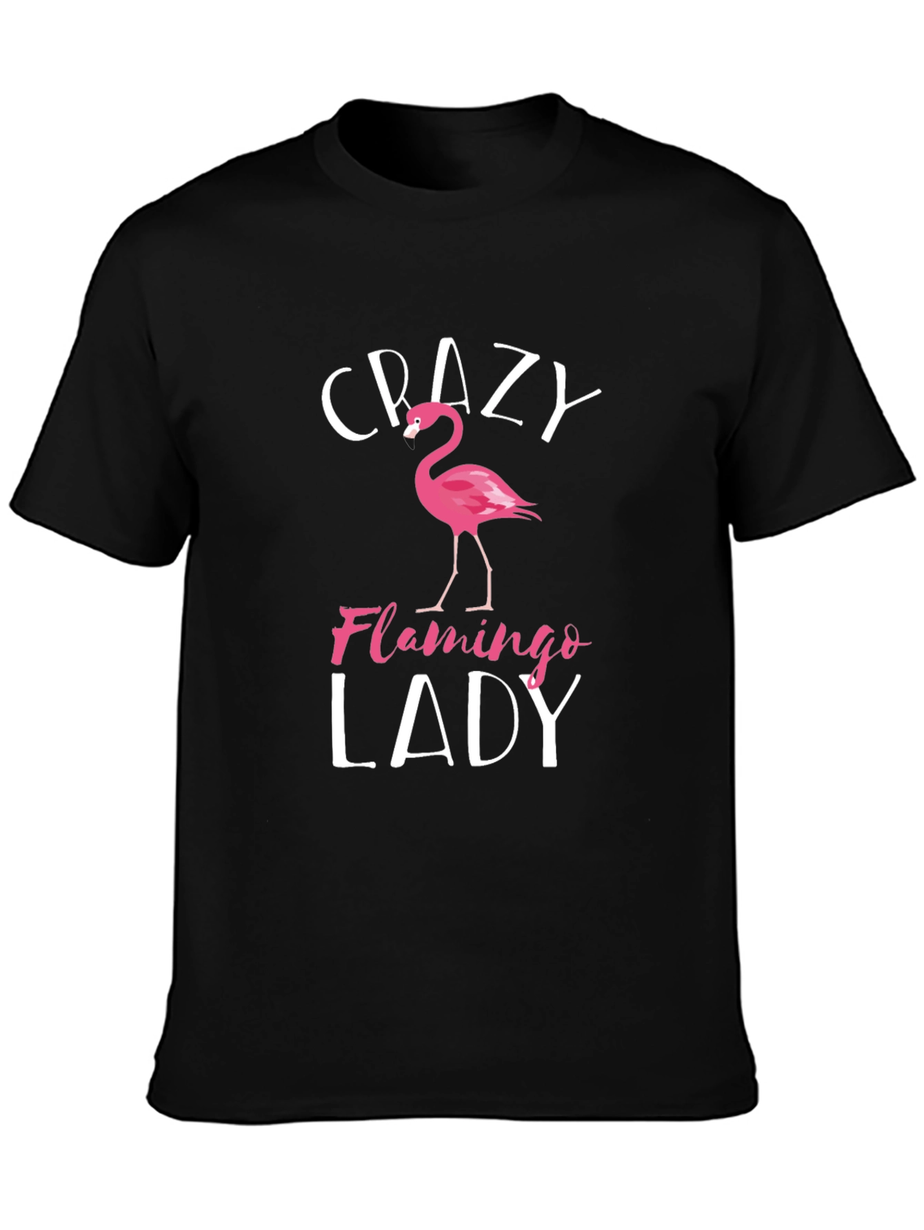Crazy Flamingo Lady Graphic T-Shirt