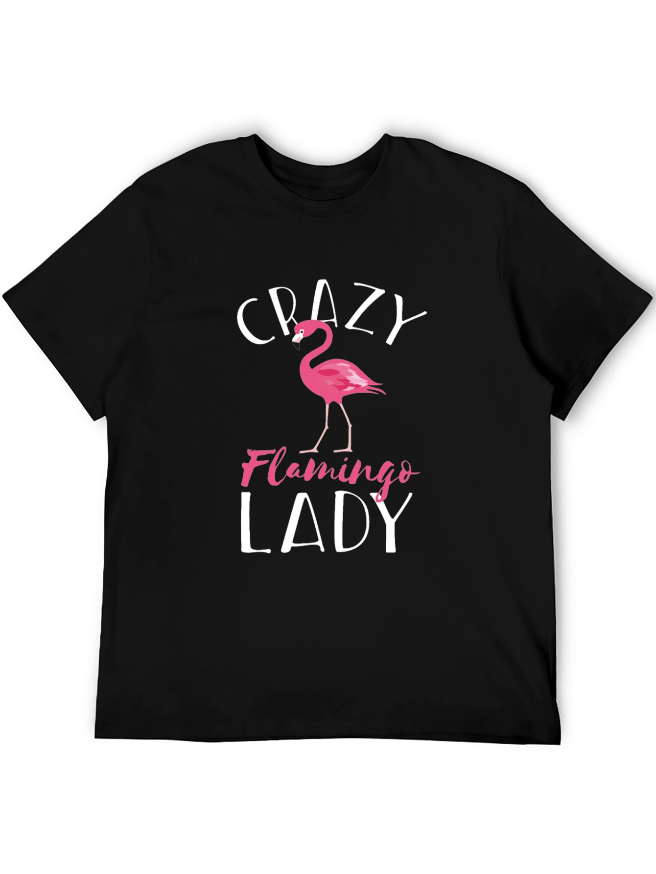 Crazy Flamingo Lady Graphic T-Shirt