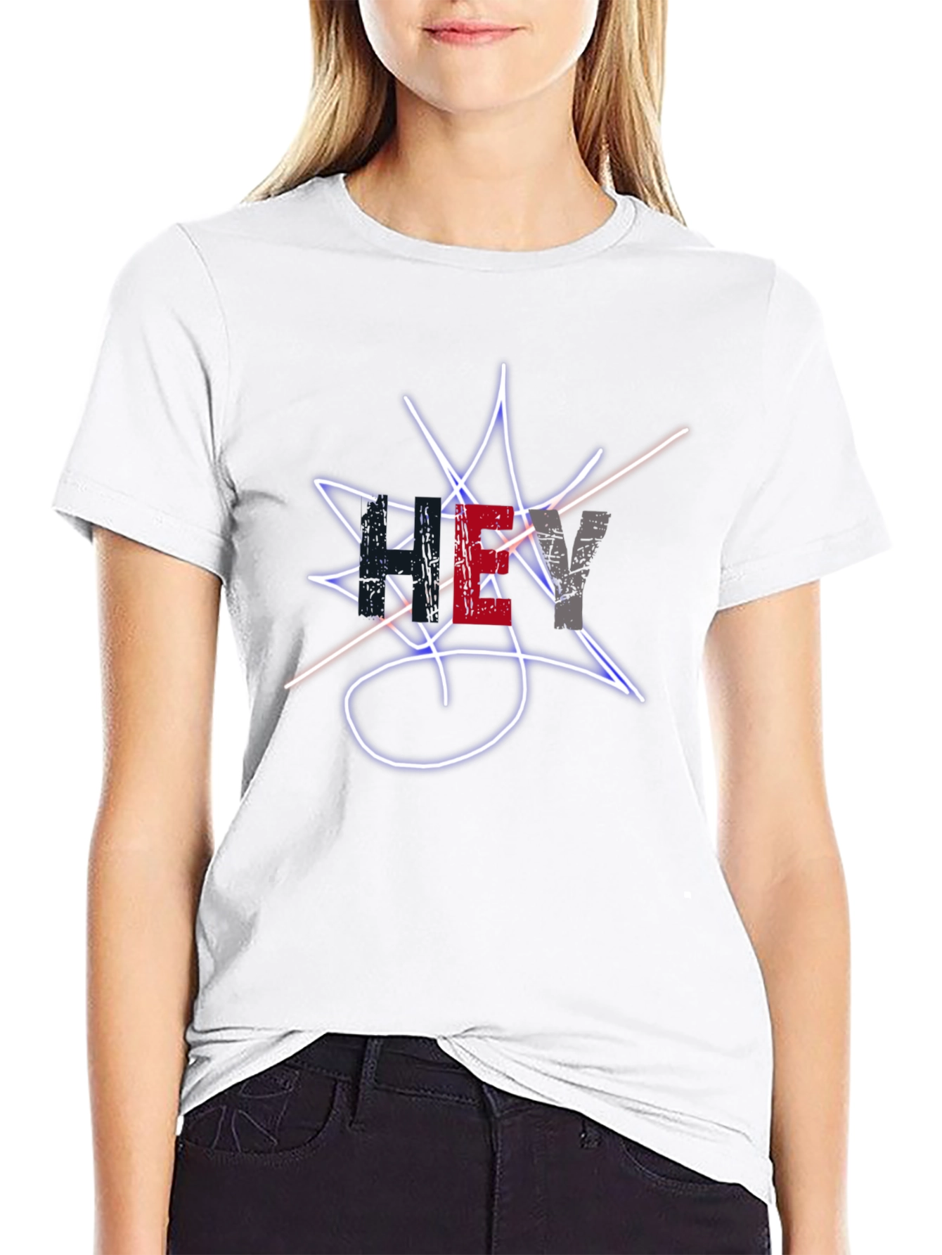 Mens Black Graphic Tee - Street Style Design