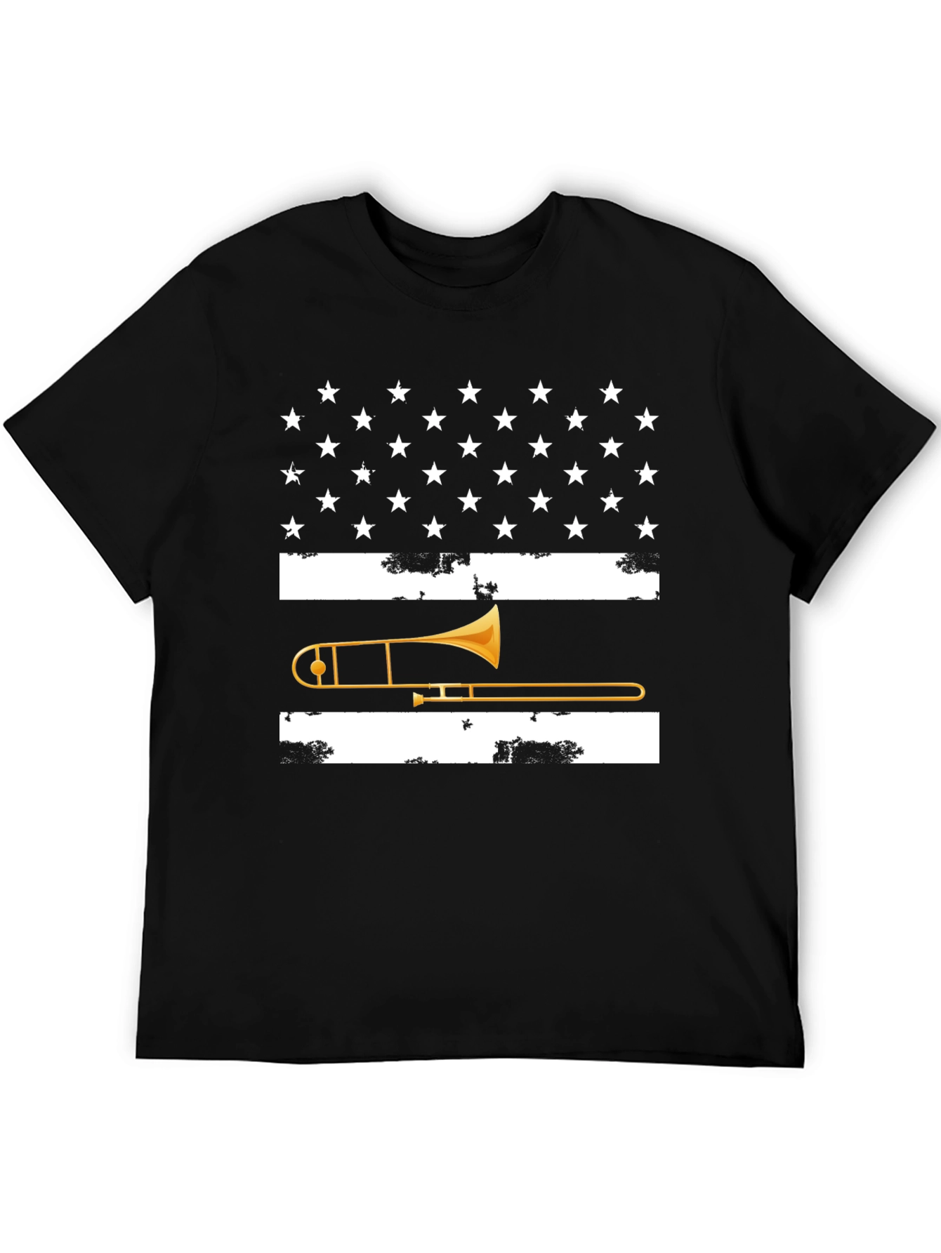 Trombone USA Flag Graphic Tee - Black
