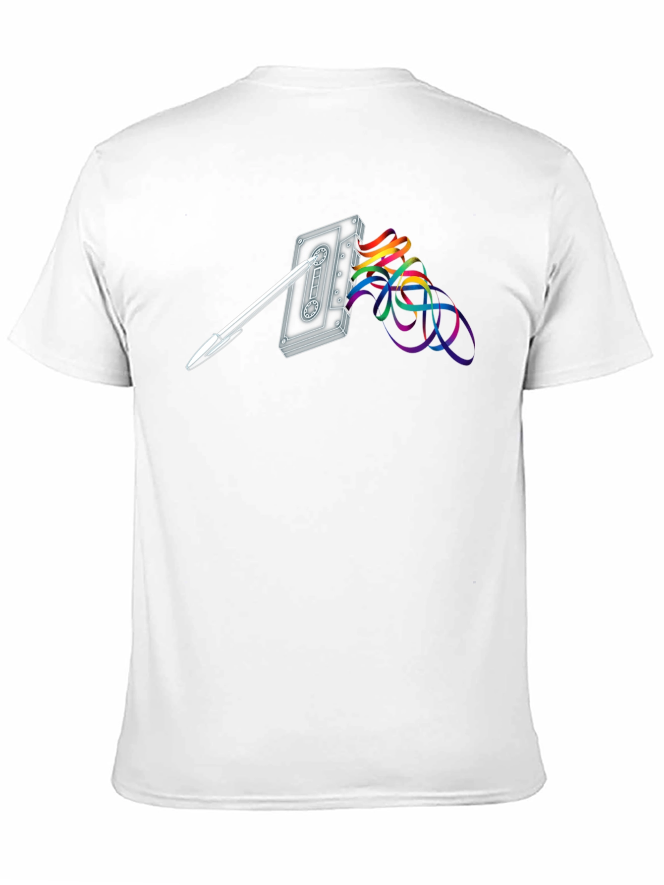Retro Cassette Tape & Pen Graphic T-Shirt