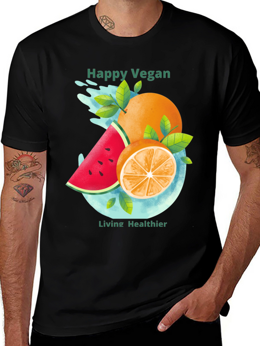Happy Vegan T-Shirt: Healthy Lifestyle Apparel