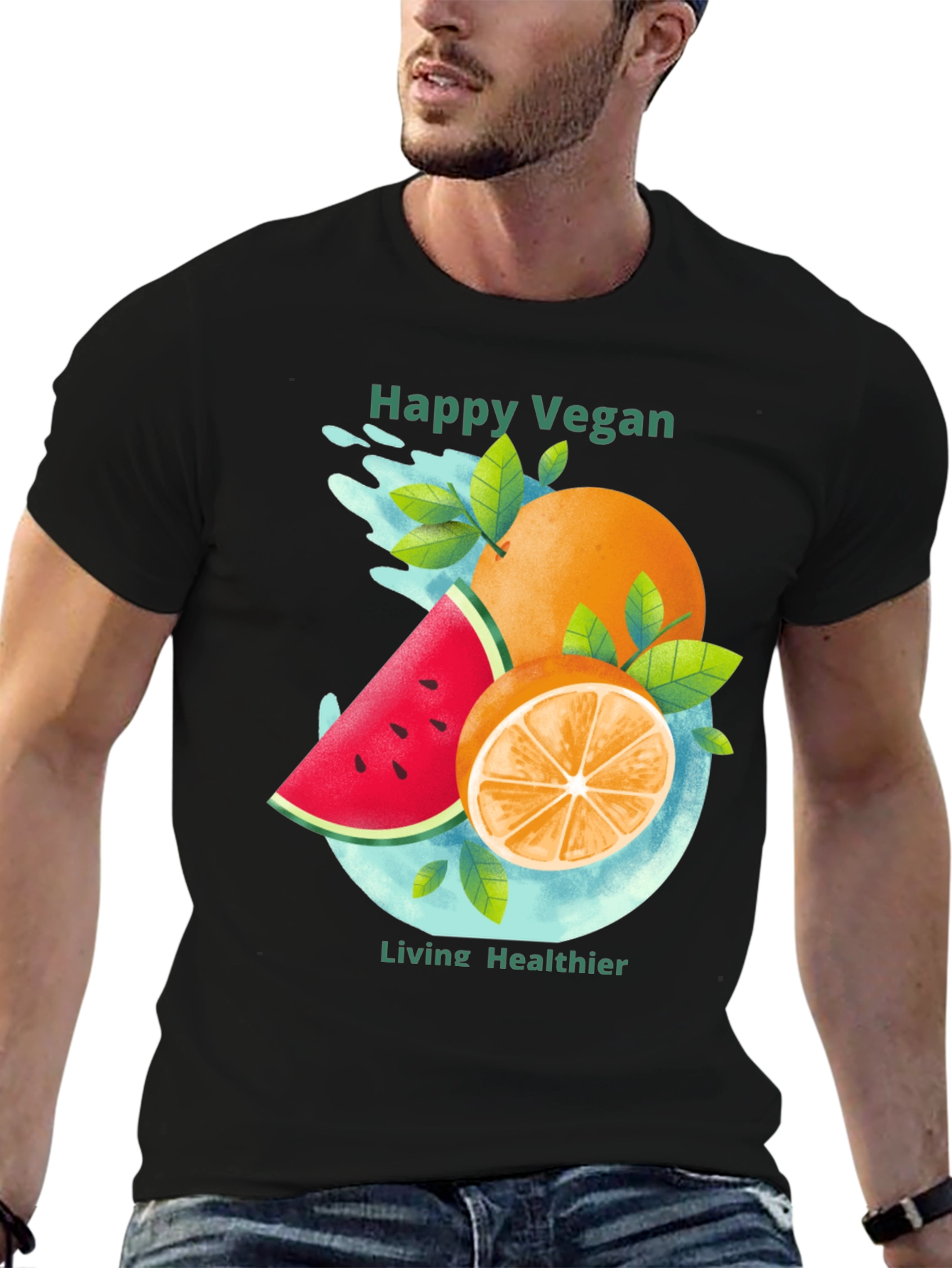 Happy Vegan T-Shirt: Healthy Lifestyle Apparel