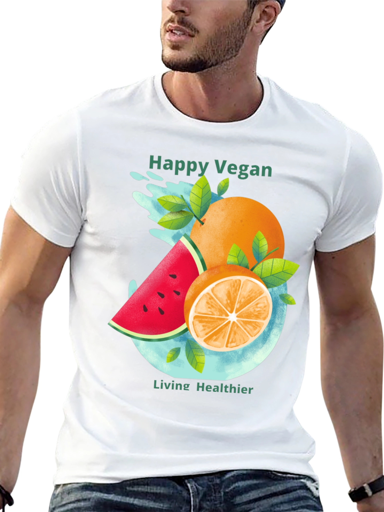 Happy Vegan T-Shirt: Healthy Lifestyle Apparel