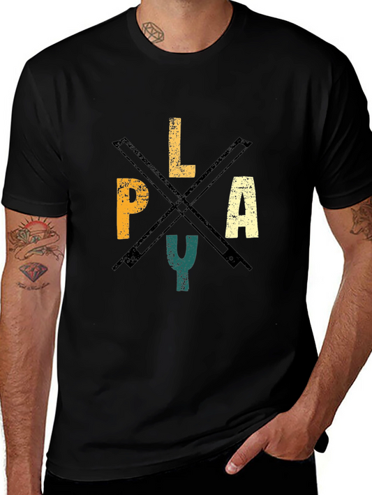 Vintage Play Graphic Tee - Black Casual T-Shirt