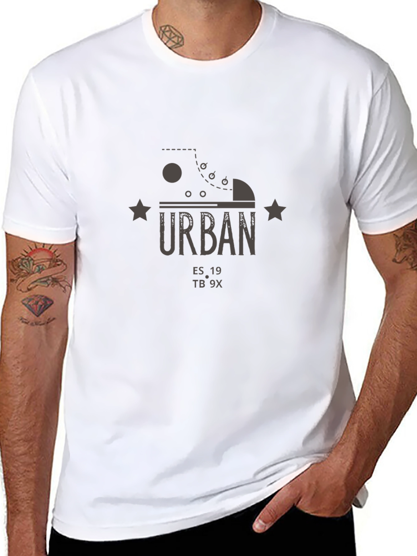 Urban Graphic Print Black T-Shirt