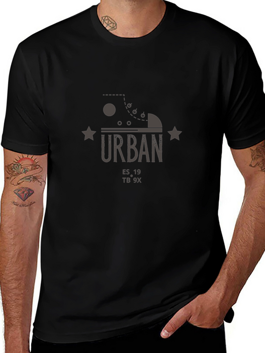 Urban Graphic Print Black T-Shirt