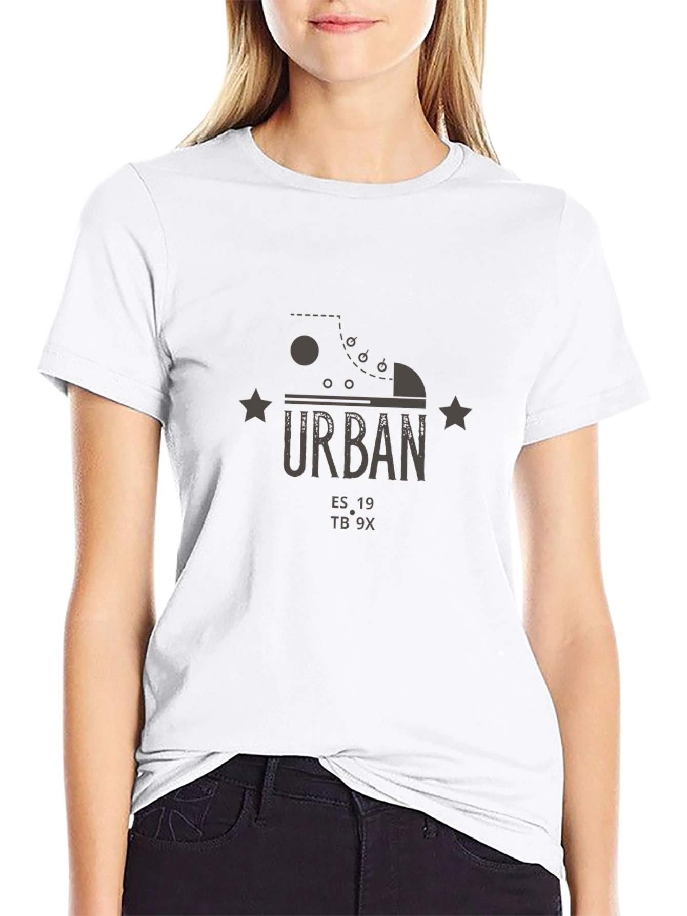 Urban Graphic Print Black T-Shirt