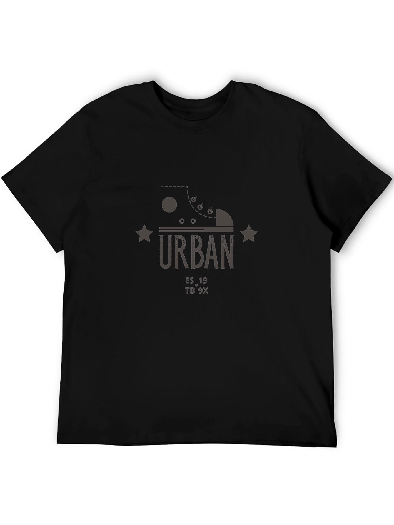 Urban Graphic Print Black T-Shirt