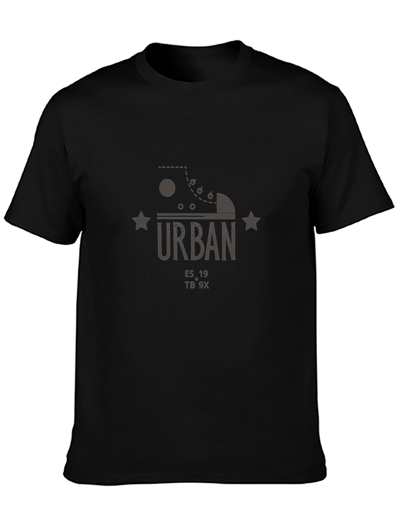 Urban Graphic Print Black T-Shirt